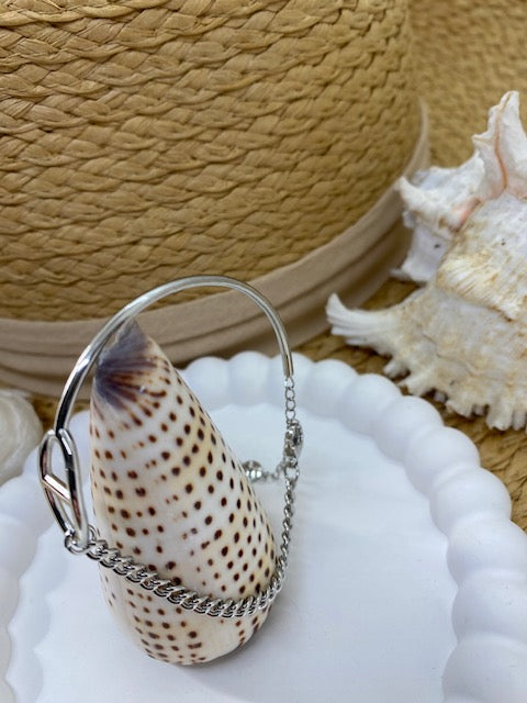 BRACELET SEMI RIGIDE   COULEUR ARGENT