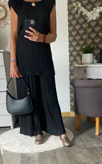 ENSEMBLE   PANTALON PLISSE NOIR  TU  36/48