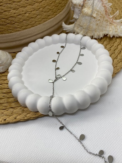 COLLIER Y SECHELLE  COULEUR ARGENT   ACIER INOXYDABLE