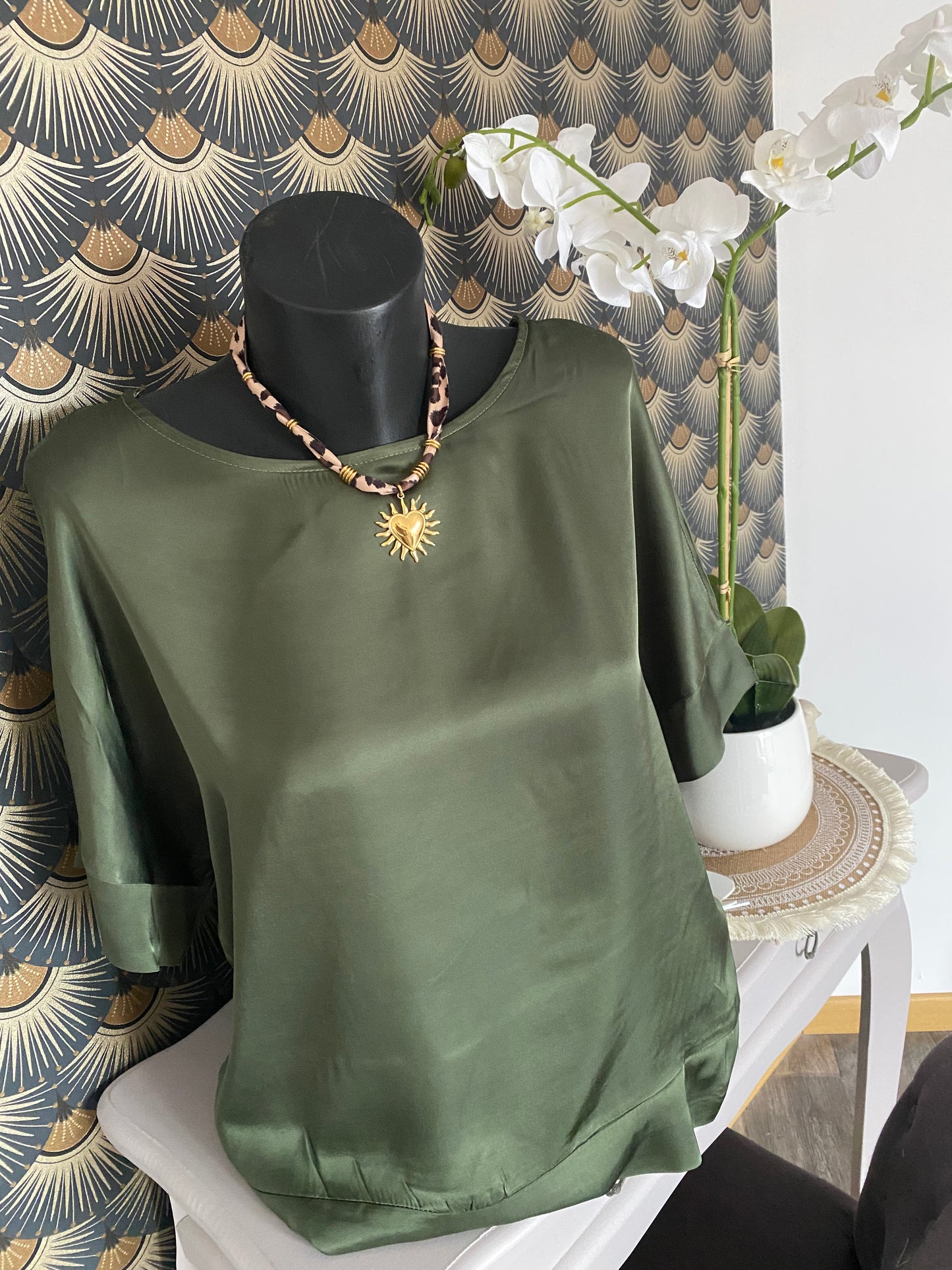 TOP SATIN MELINDA KAKI   36/44