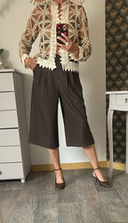VESTE CROCHET OFFICIER CHOCO ET  ECRU   TU 34/40 PETIT 42