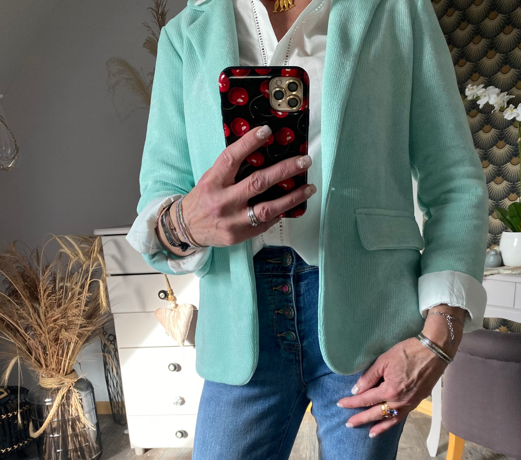 VESTE CARLA VERT D'EAU TAILLE S/ M