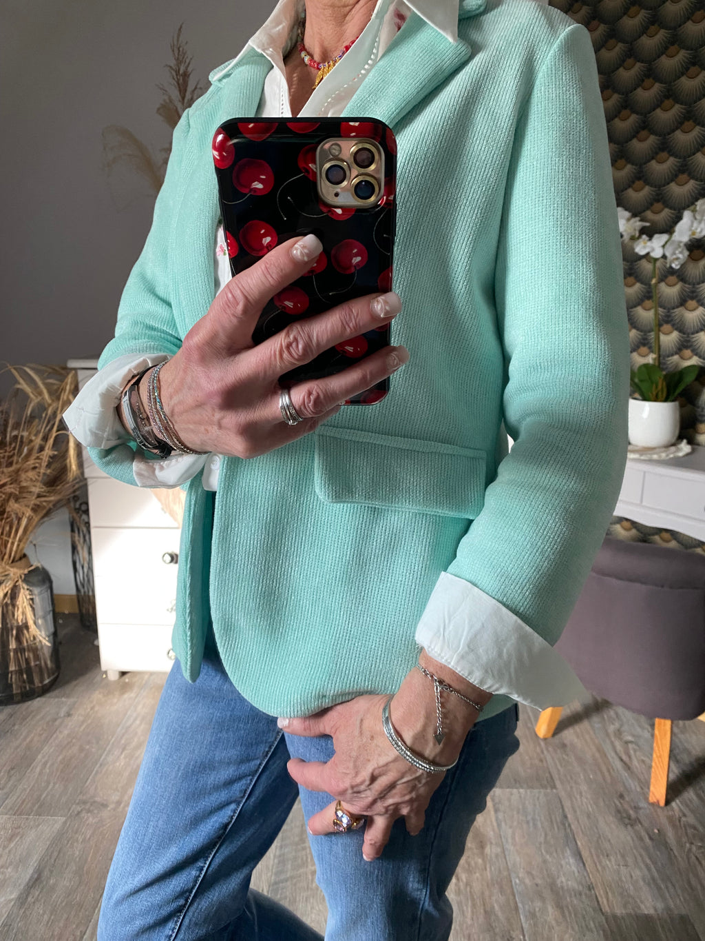 VESTE CARLA VERT D'EAU TAILLE S/ M