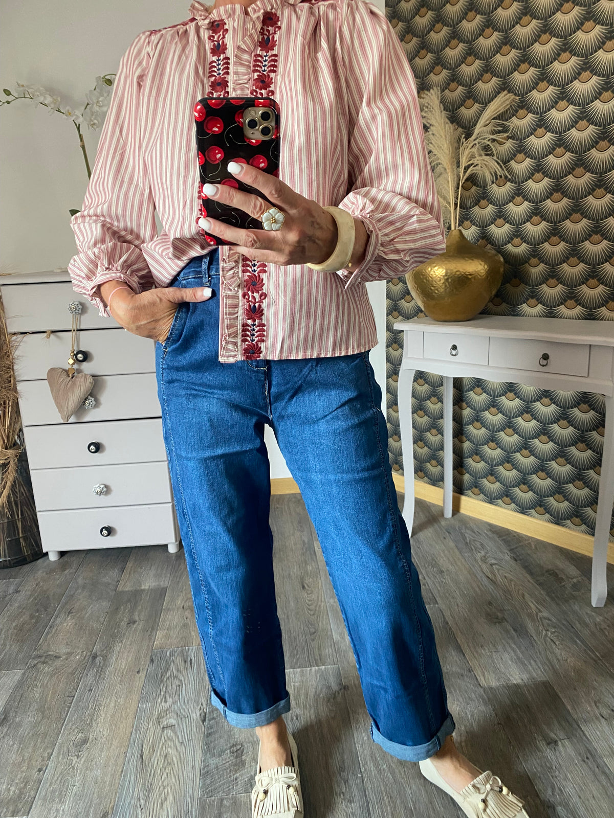 PANTALON JEAN BALLOON BLEU, PLACE DU JOUR  TAILLES: 36/38/40