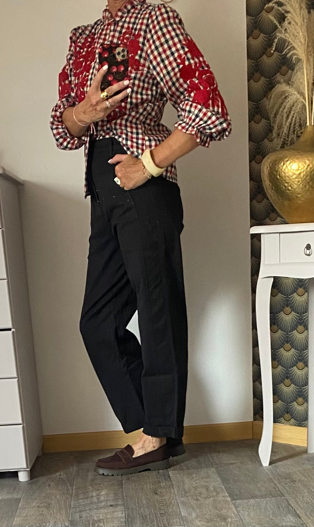 PANTALON JEAN BALLOON NOIR , PLACE DU JOUR  TAILLES: 36/38/40