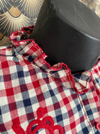 CHEMISE JULIE BRODERIES ROUGE  TAILLES : S/M OU M/L
