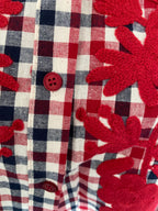 CHEMISE JULIE BRODERIES ROUGE  TAILLES : S/M OU M/L