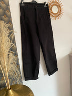 PANTALON JEAN BALLOON NOIR , PLACE DU JOUR  TAILLES: 36/38/40