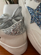 BASKETS FINDLAY BLEU ET ARGENT TAILLES 36/37/38/39/40/41