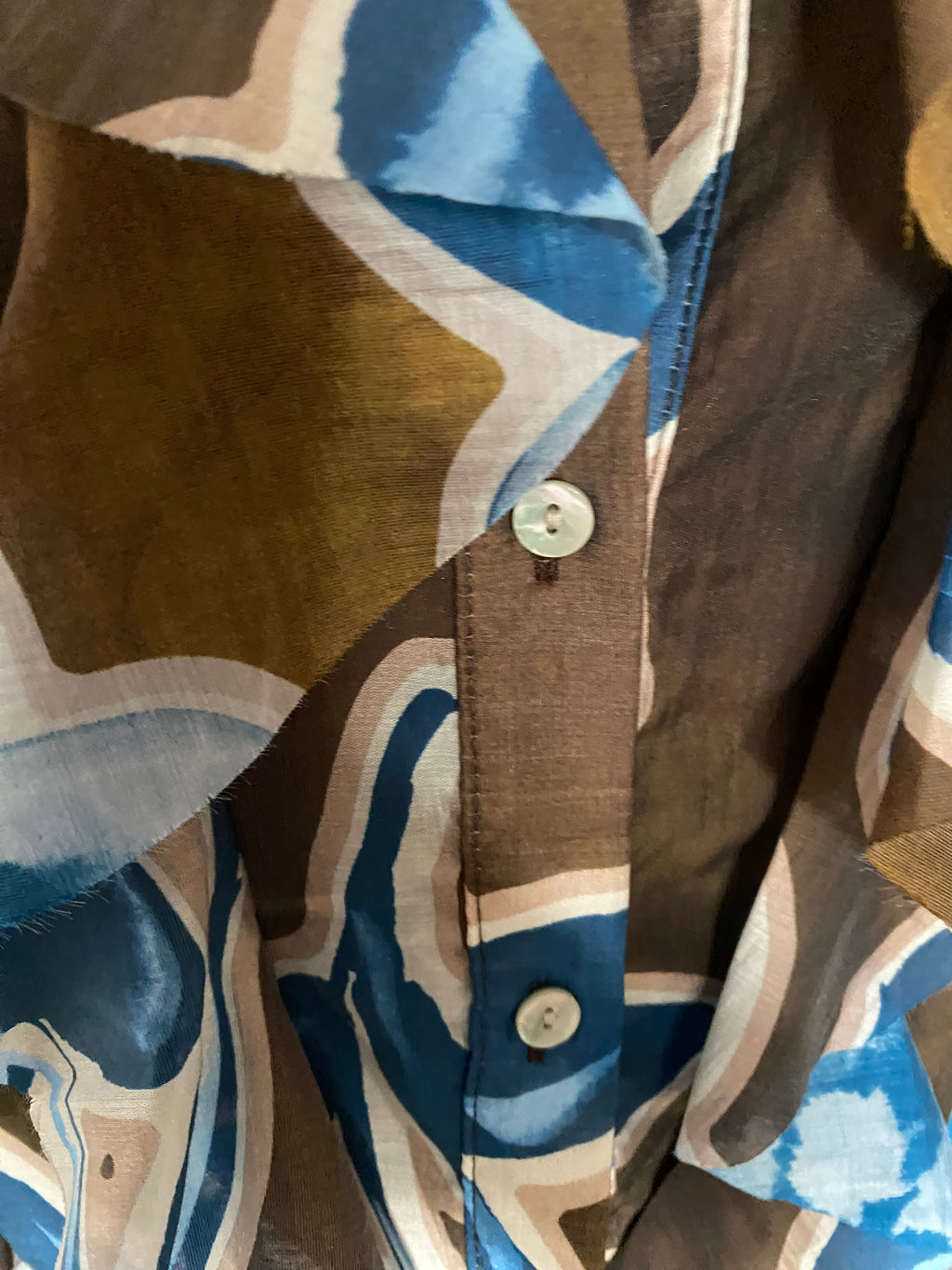 TOP FROUFROU CHOCO AVEC FLEURS BLEUES TU36/42