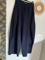 PANTALON PALAZZO BARREL BLEU MARINE  TAILLES XS/S/M/L
