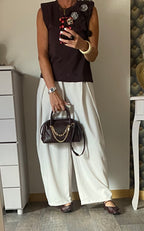 PANTALON PALAZZO BARREL GRIS CLAIR   TAILLES XS/S/M/L