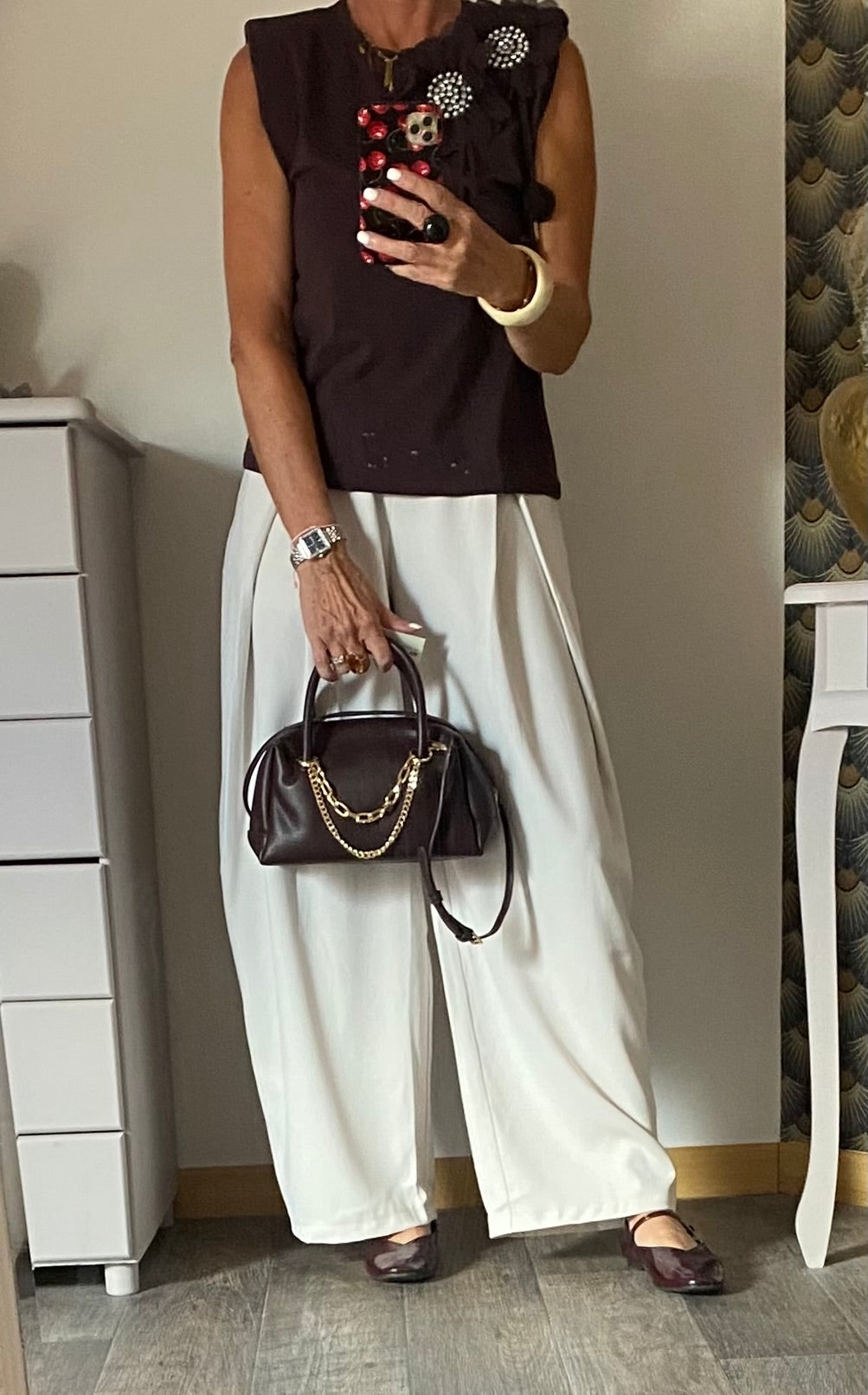 PANTALON PALAZZO BARREL GRIS CLAIR   TAILLES XS/S/M/L