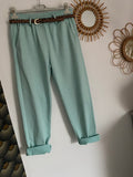 PANTALON CARLA VERT D 'EAU TU 38/44