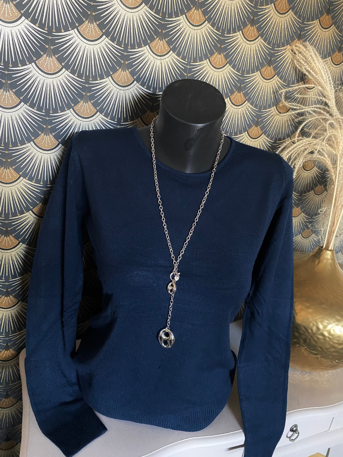 PULL MADIE  BLEU MARINE   TAILLE S/M OU L/XL