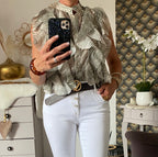 TOP FROUFROU ZEBRE KAKI  TU 36/42