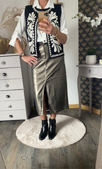 JUPE MI- LONGUE BRONZE   34/36/38/40/42