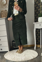 JUPE EN VELOUR COTELE KAKI 36/38 /40/42/44