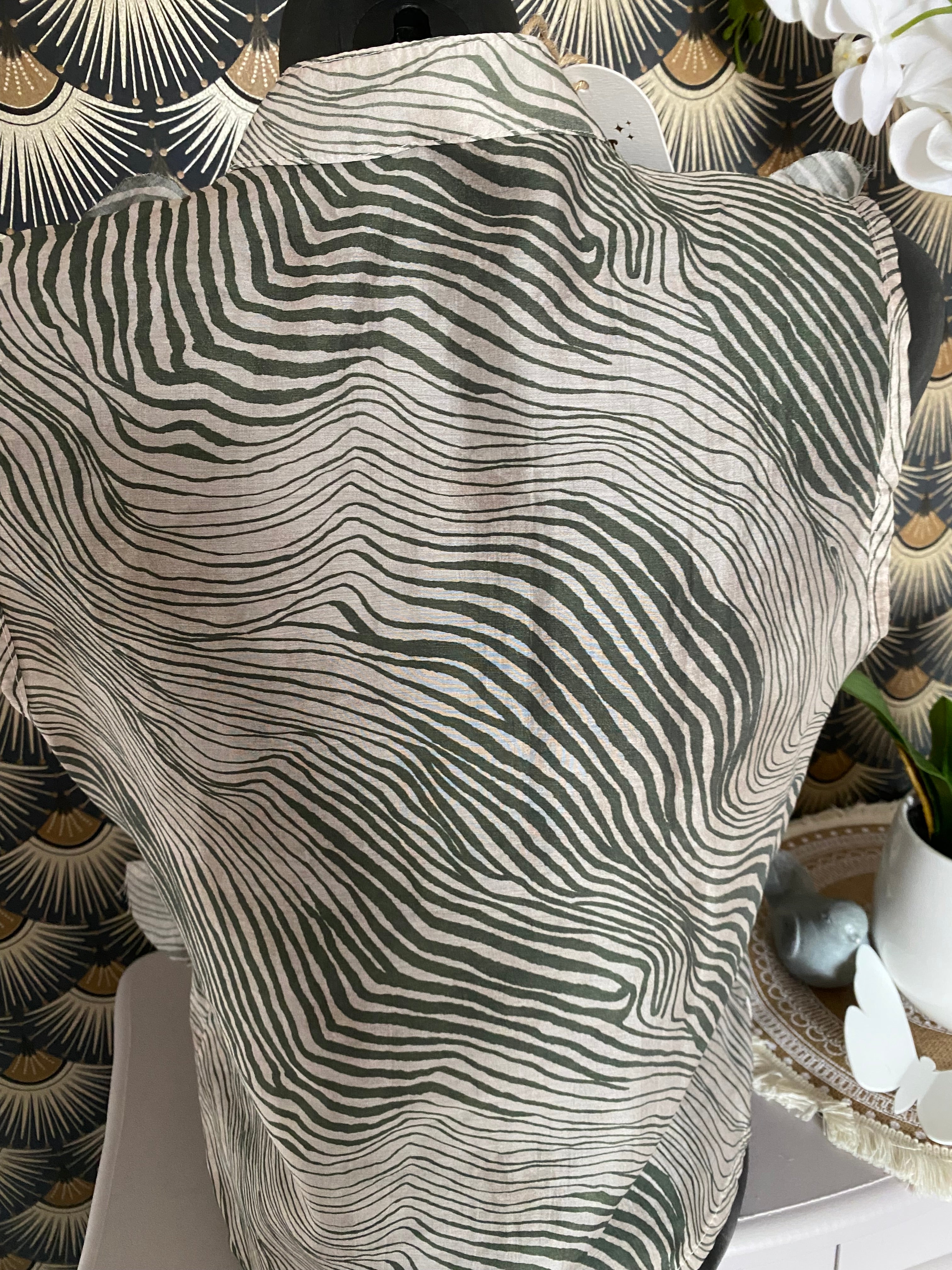 TOP FROUFROU ZEBRE KAKI  TU 36/42