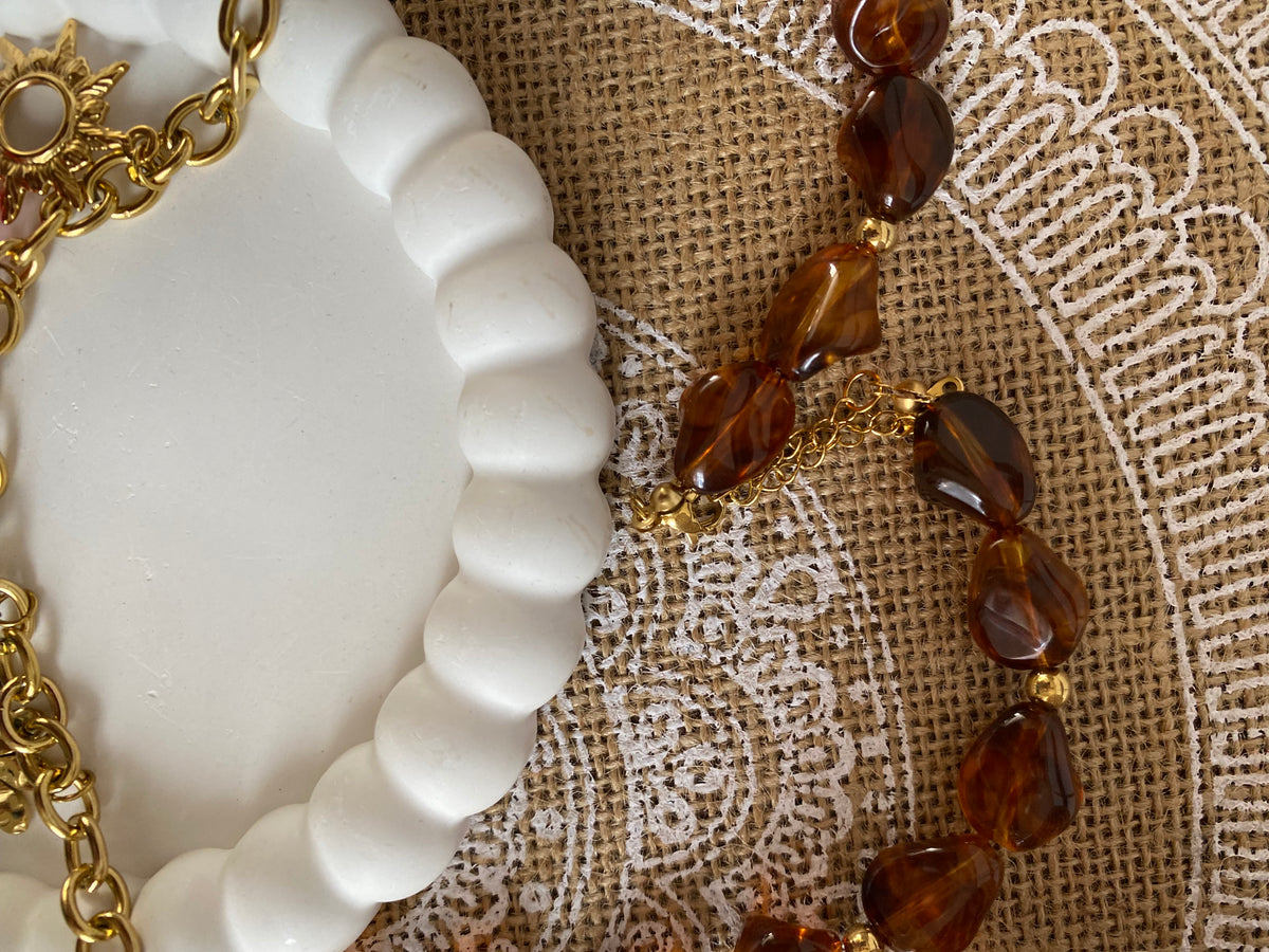 COLLIER RESINE ET ACIER INOXYDABLE COEUR