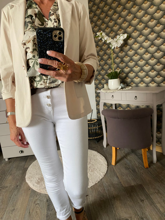 TOP FROUFROU ECRU CHOCO KAKI TU 36/40
