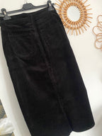 JUPE EN VELOUR COTELE NOIRE 36/38 /40/42/44