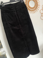 JUPE EN VELOUR COTELE NOIRE 36/38 /40/42/44