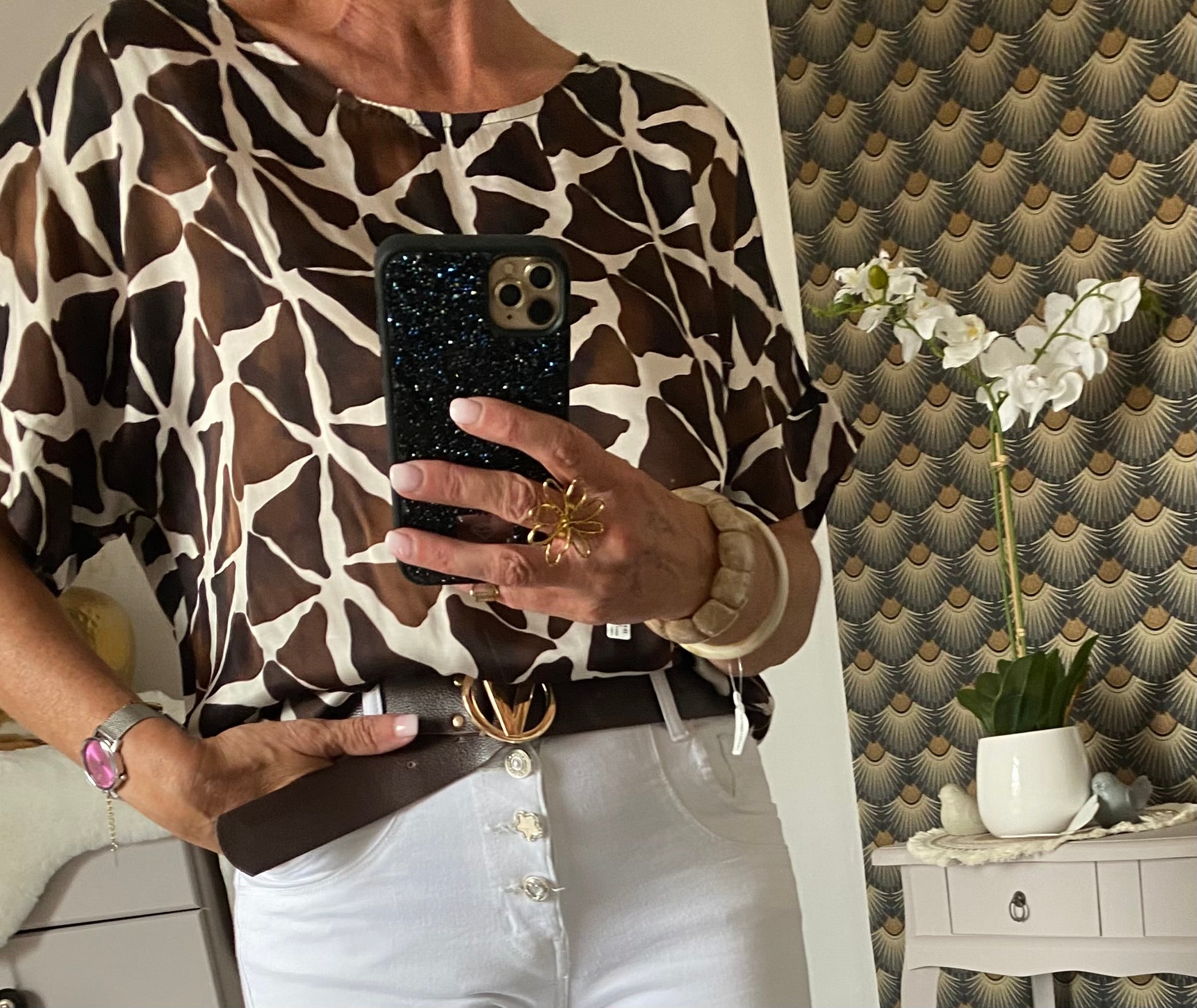 TOP CHOCO GEOMETRIQUE   36/42 petit 44