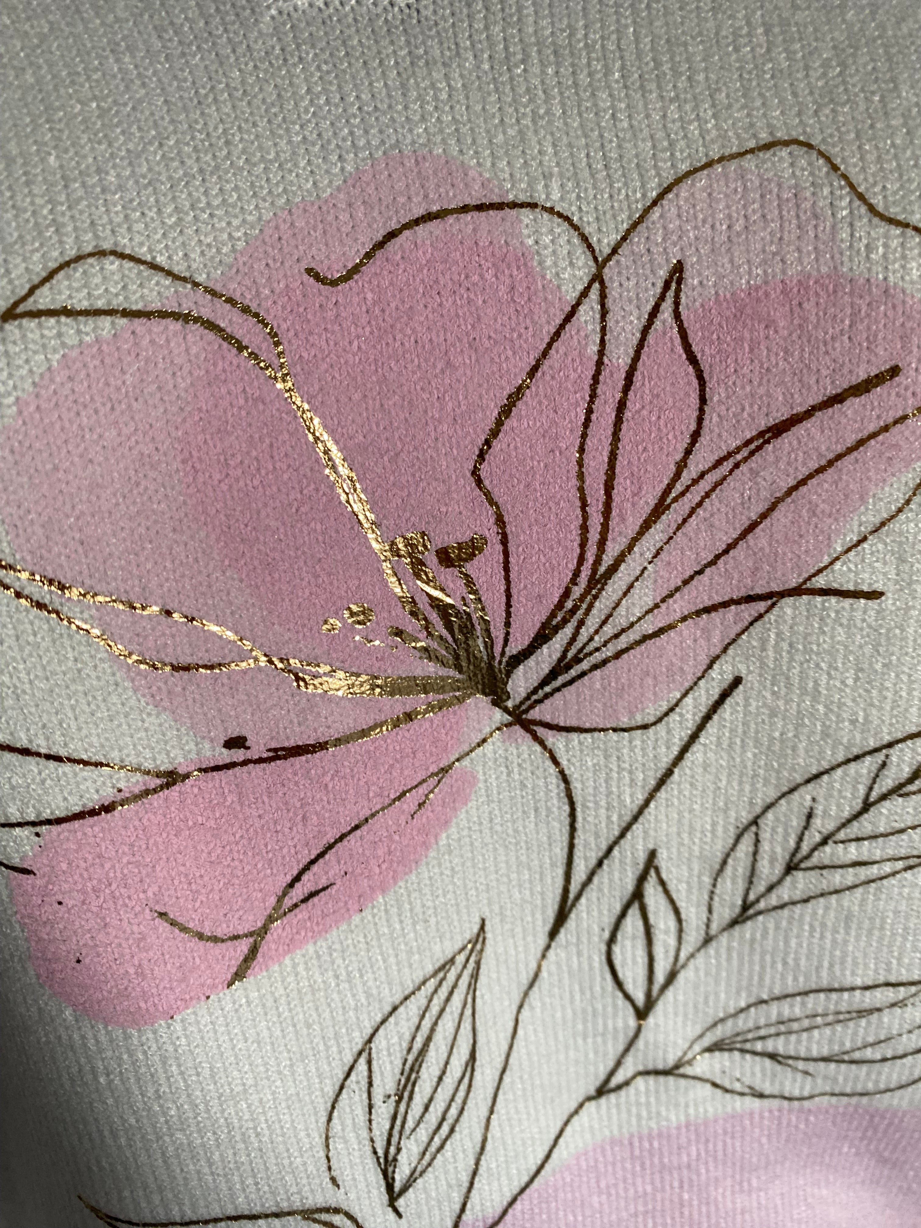 PULL FIN  CARLA FLEURS ROSE  TU 38/44