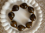 BRACELET ELASTIQUE RESINE ET ACIER INOXYDABLE  CHOCO