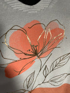 PULL  FIN CARLA FLEURS CORAIL  TU 38/44