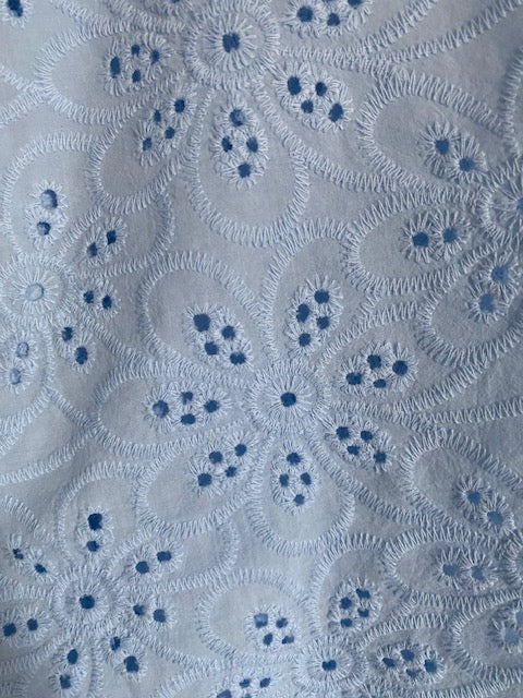 ENSEMBLE JUPE ET GILET BOHEME BLEU  36/42  BRODERIE ANGLAISE