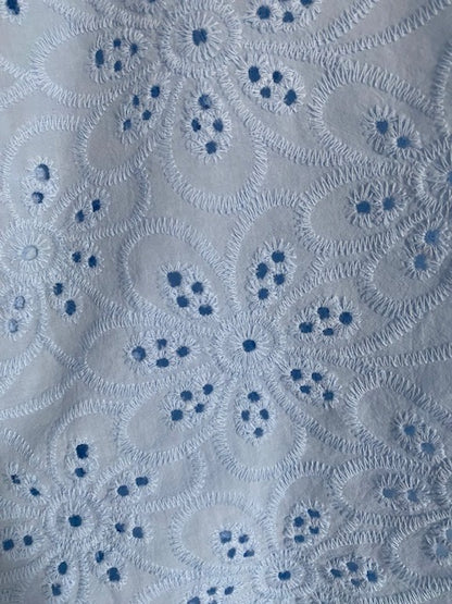 ENSEMBLE JUPE ET GILET BOHEME BLEU  36/42  BRODERIE ANGLAISE