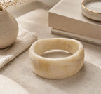 BRRACELET LARGE RESINE MARBRE ECRU