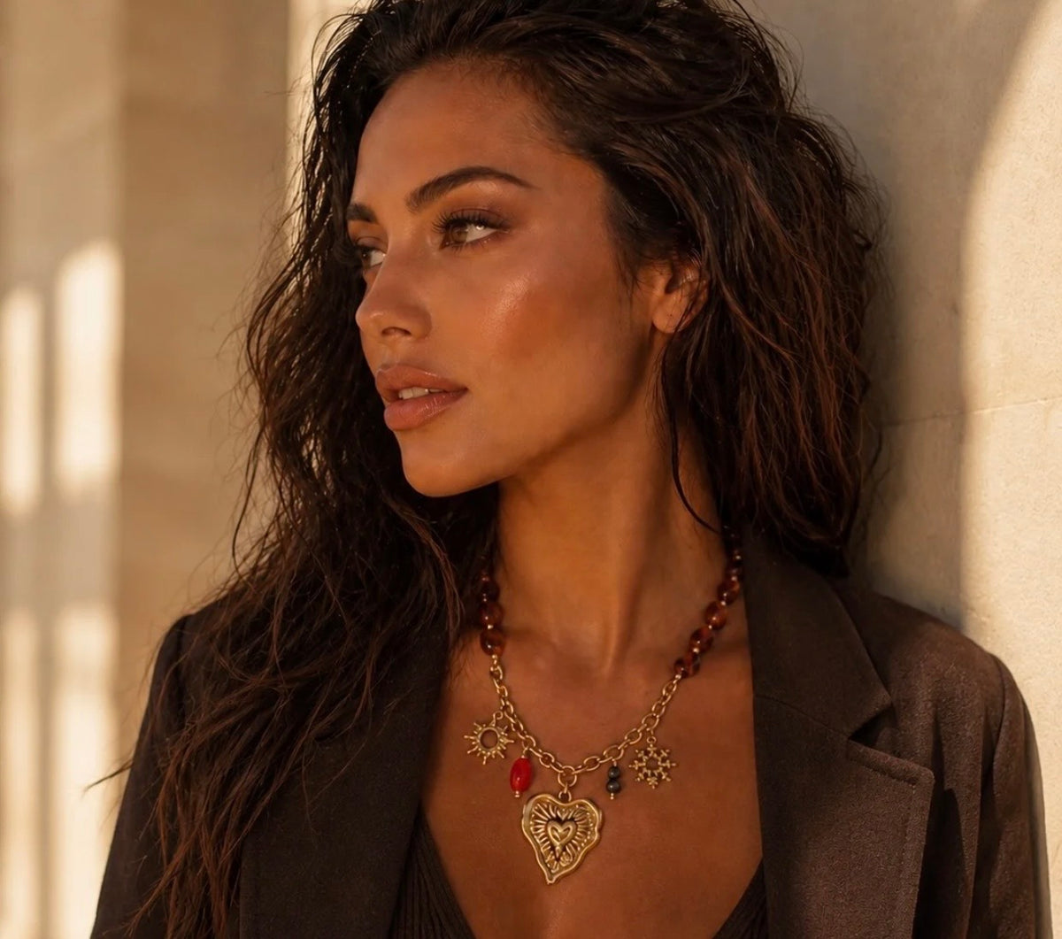 COLLIER RESINE ET ACIER INOXYDABLE COEUR