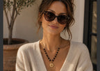 COLLIER SOLEIL ET PIERRE NATURELLES OEIL DE TAUREAUX