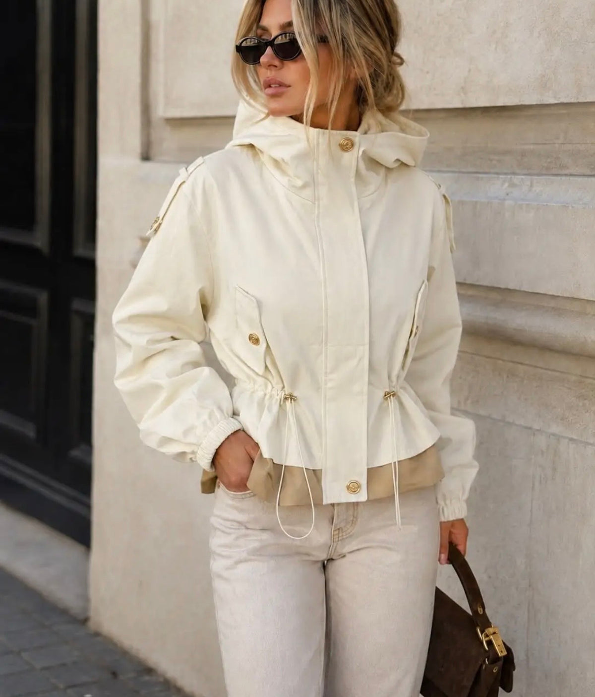 MANTEAU  EMMA  ECRU TAILLES : S/M/L