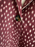 VESTE MI LONGUE SUEDINE IMPRIME BICHE  BORDEAUX TU 36/44