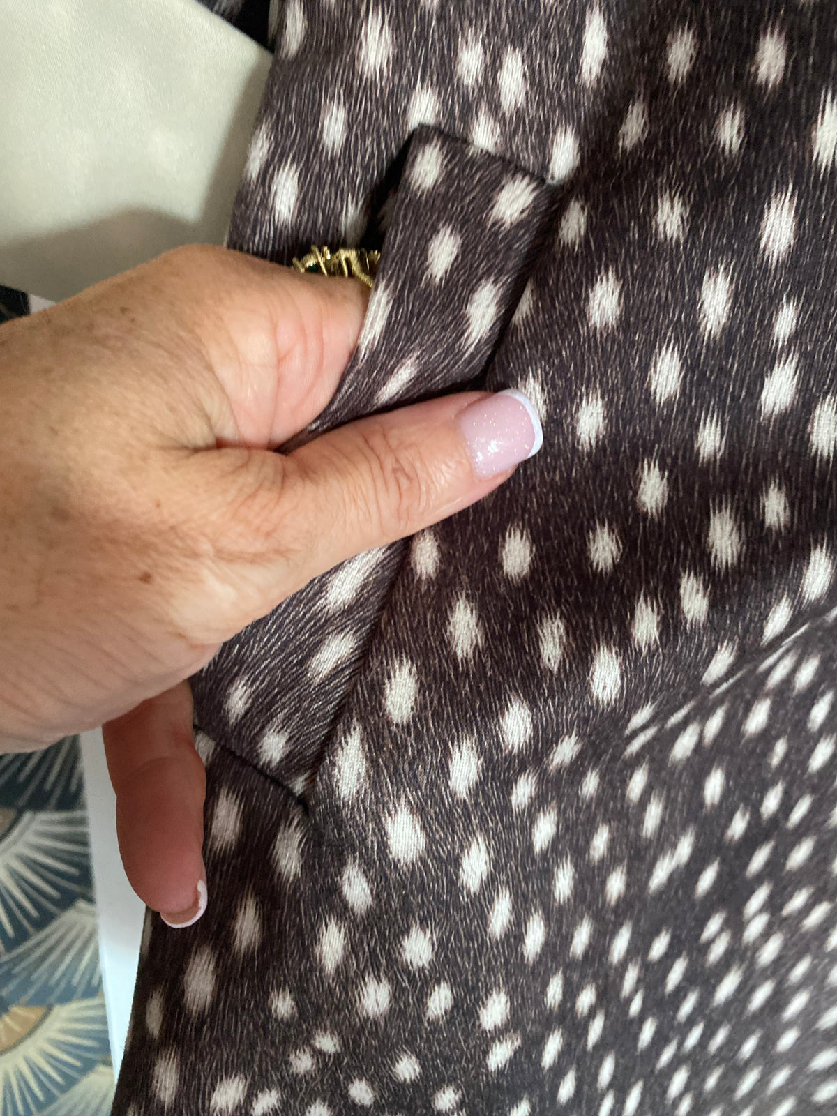VESTE MI LONGUE SUEDINE IMPRIME BICHE  CHOCO TU 36/44