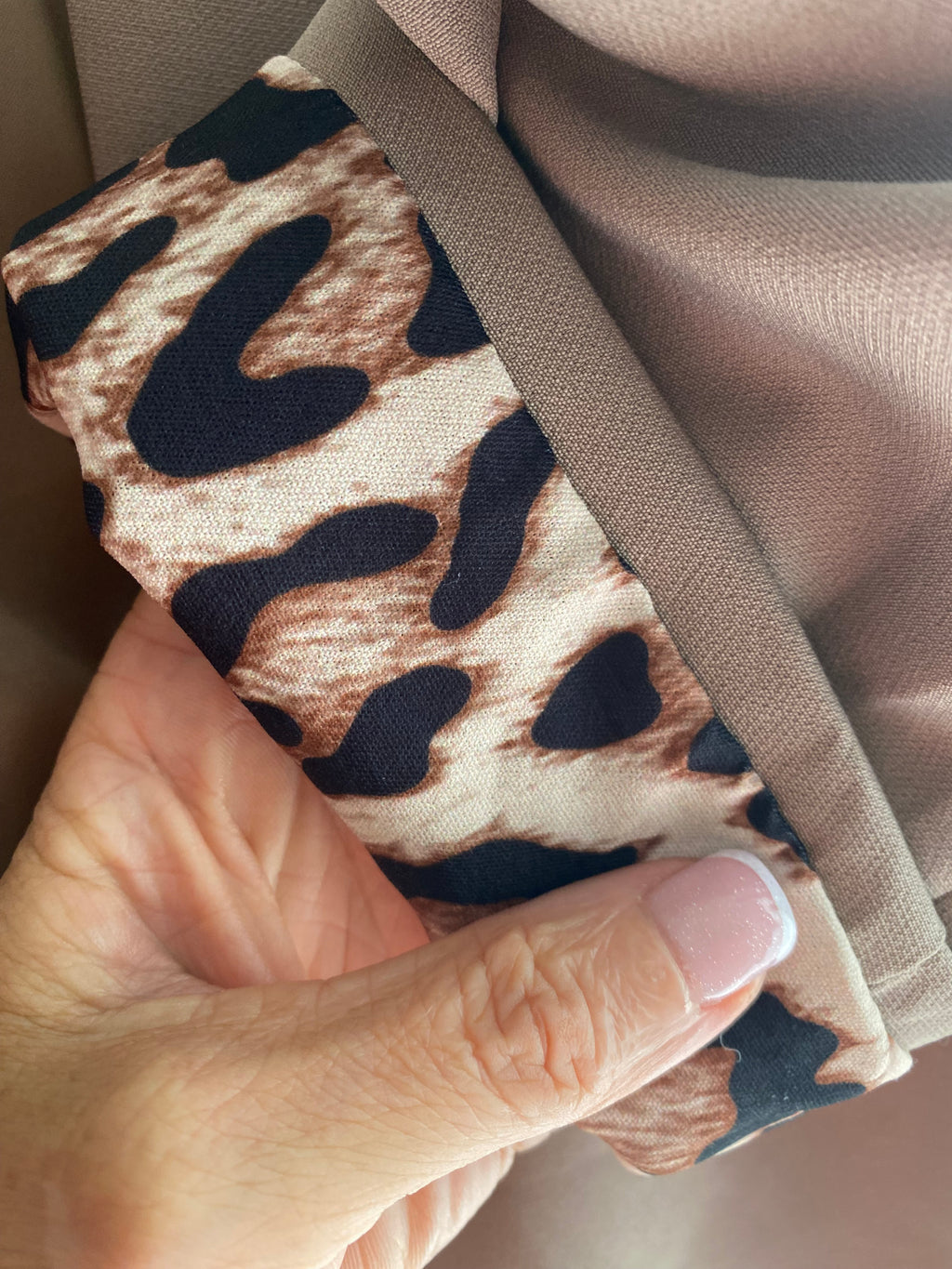 VESTE BLAZER REVERS LEOPARD    TAUPE  TU 36/44