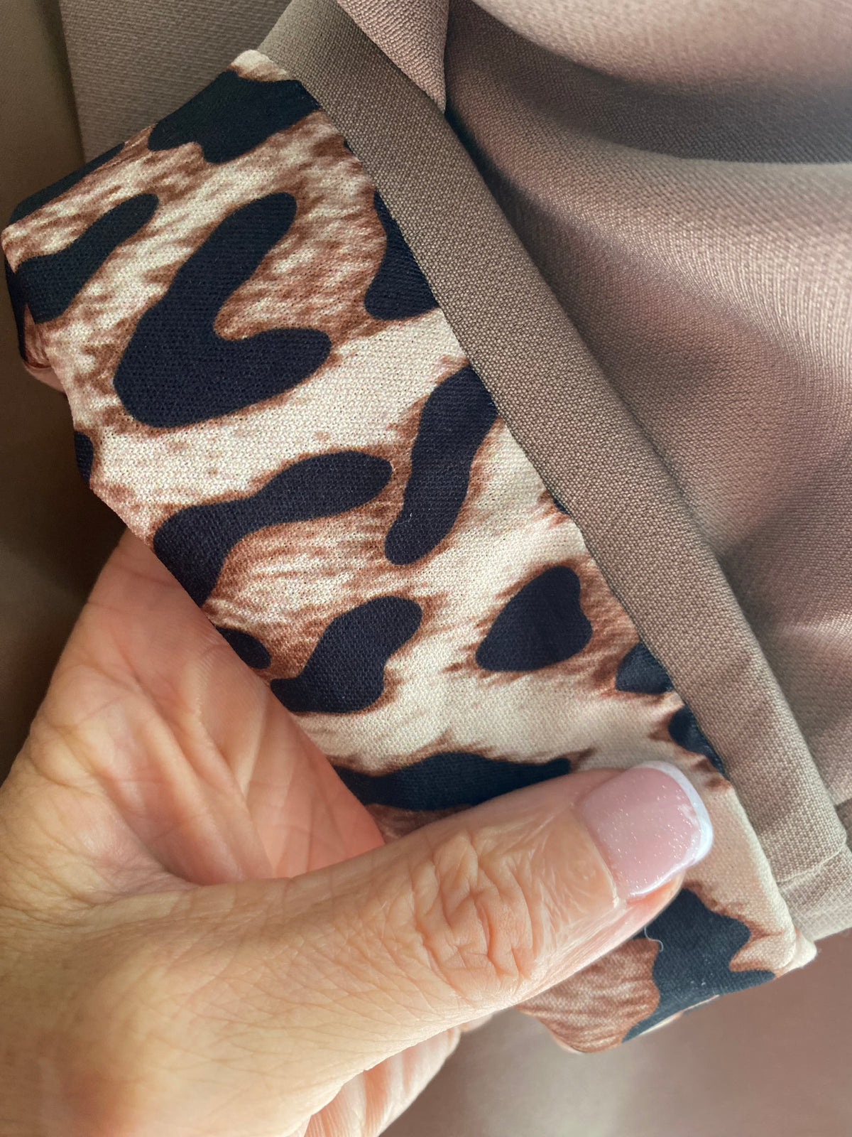 VESTE BLAZER REVERS LEOPARD    TAUPE  TU 36/44