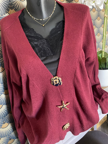 GILET ETOILE DE MER BORDEAUX  36/44