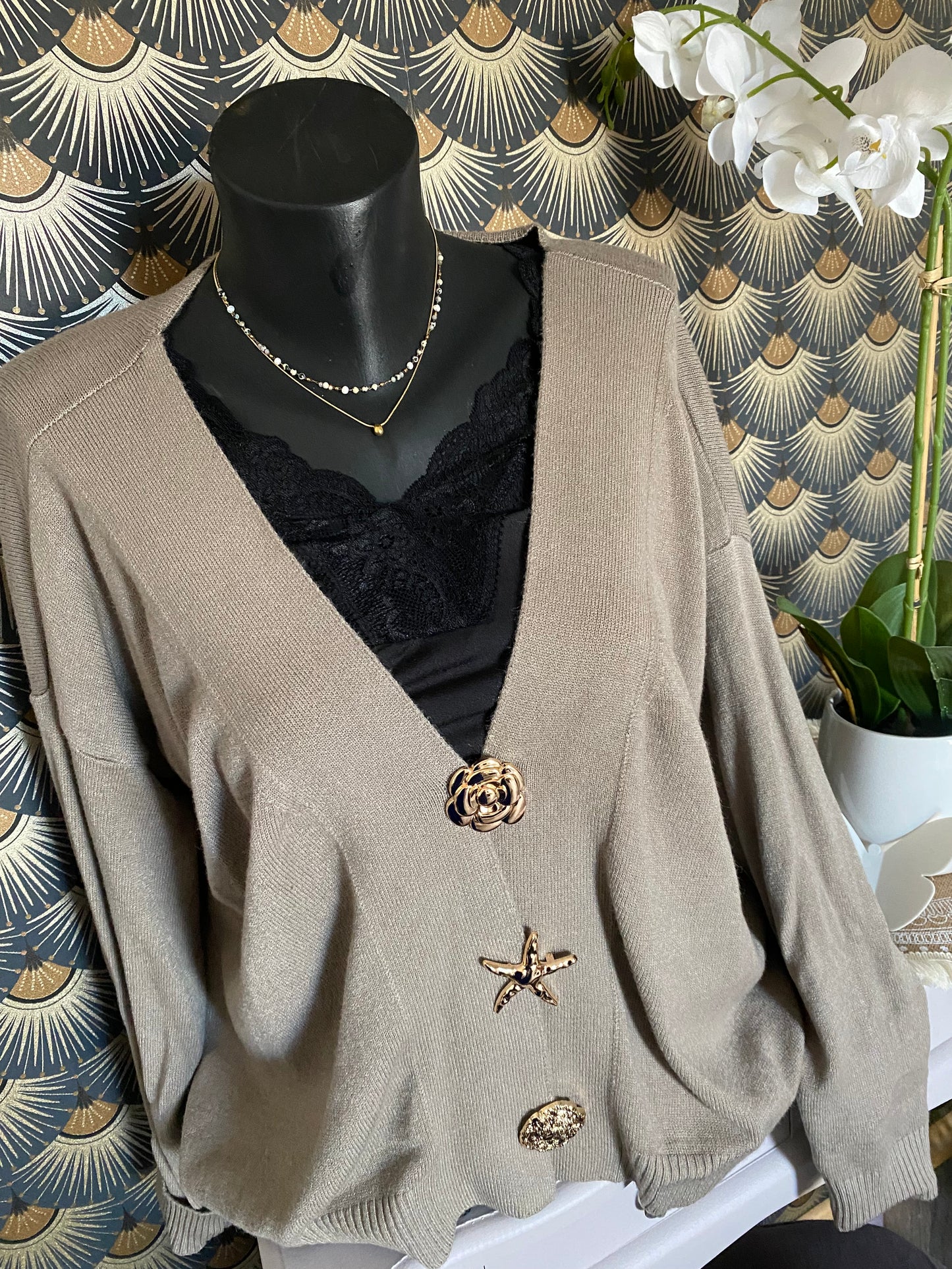 GILET ETOILE DE MER TAUPE   36/44