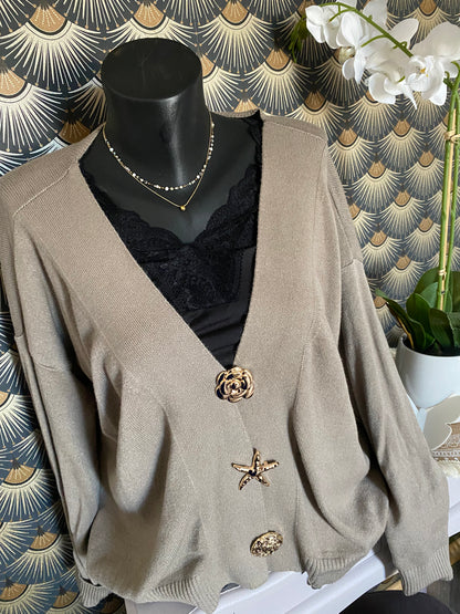 GILET ETOILE DE MER TAUPE   36/44