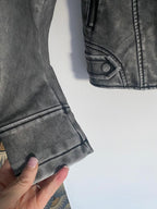 VESTE SIMILI CUIR GRISE    TAILLE:   S