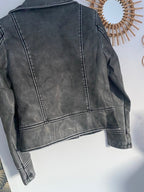 VESTE SIMILI CUIR GRISE    TAILLE:   S