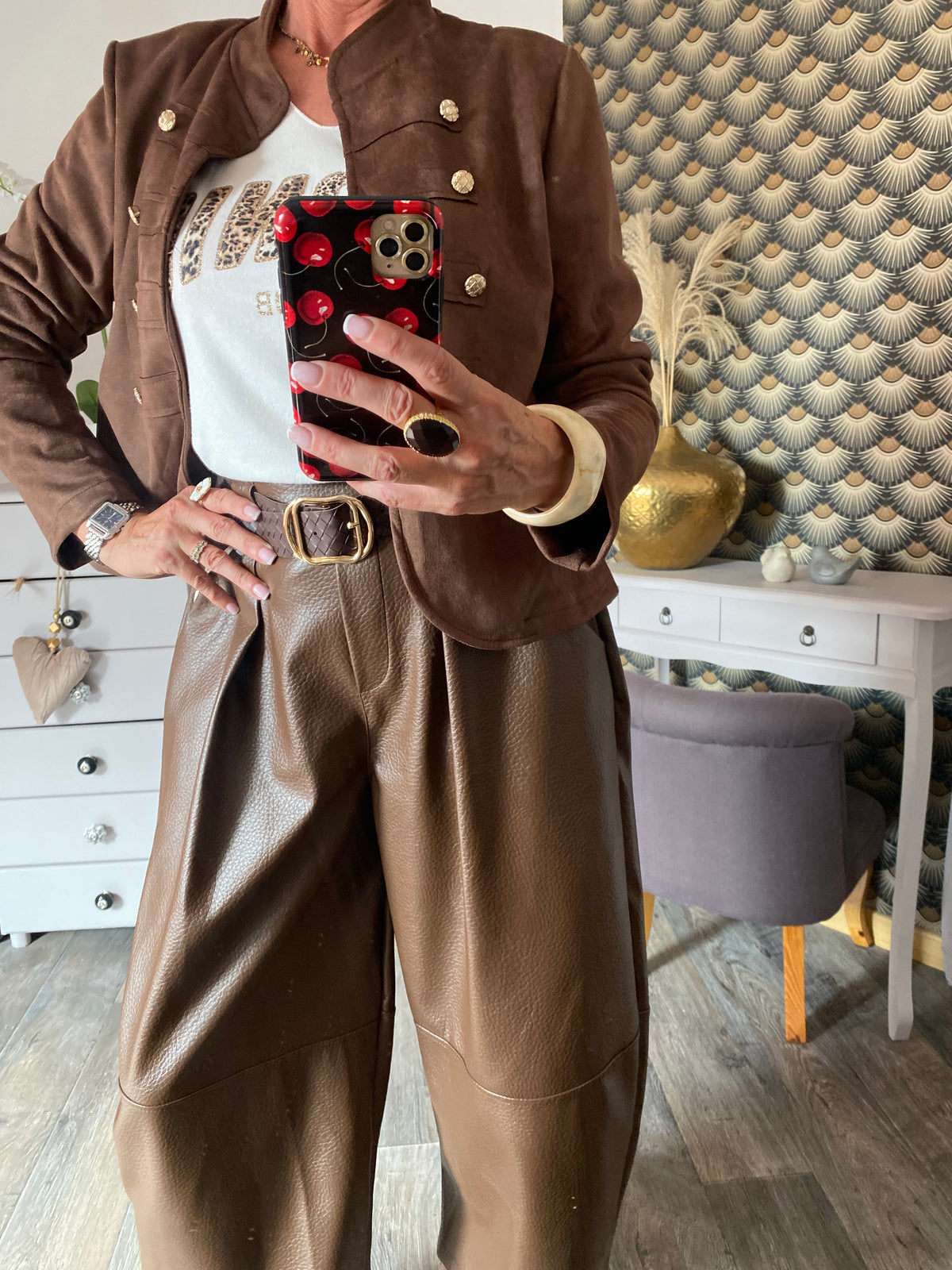 VESTE SUEDINE OFFICIER  TU 34/42 CHOCO
