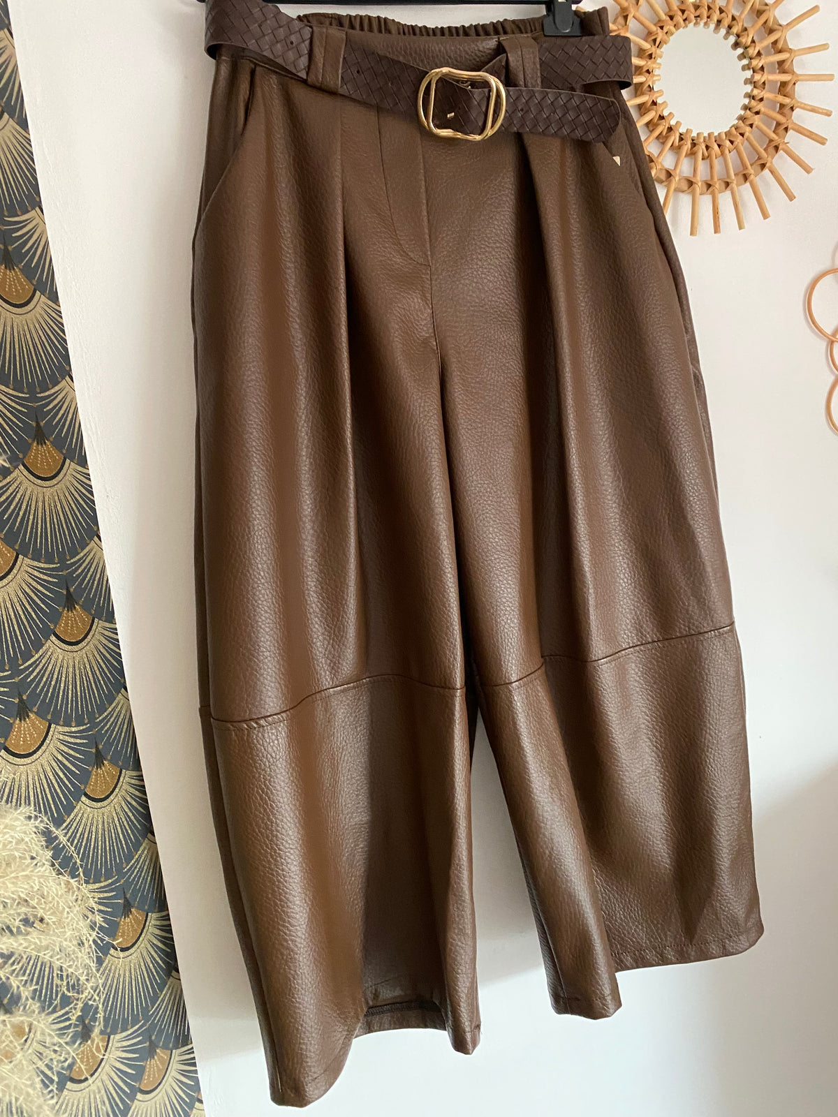PANTALON SIMILI CUIR SEPT HUITIEME   CHOCO   TU 38/44