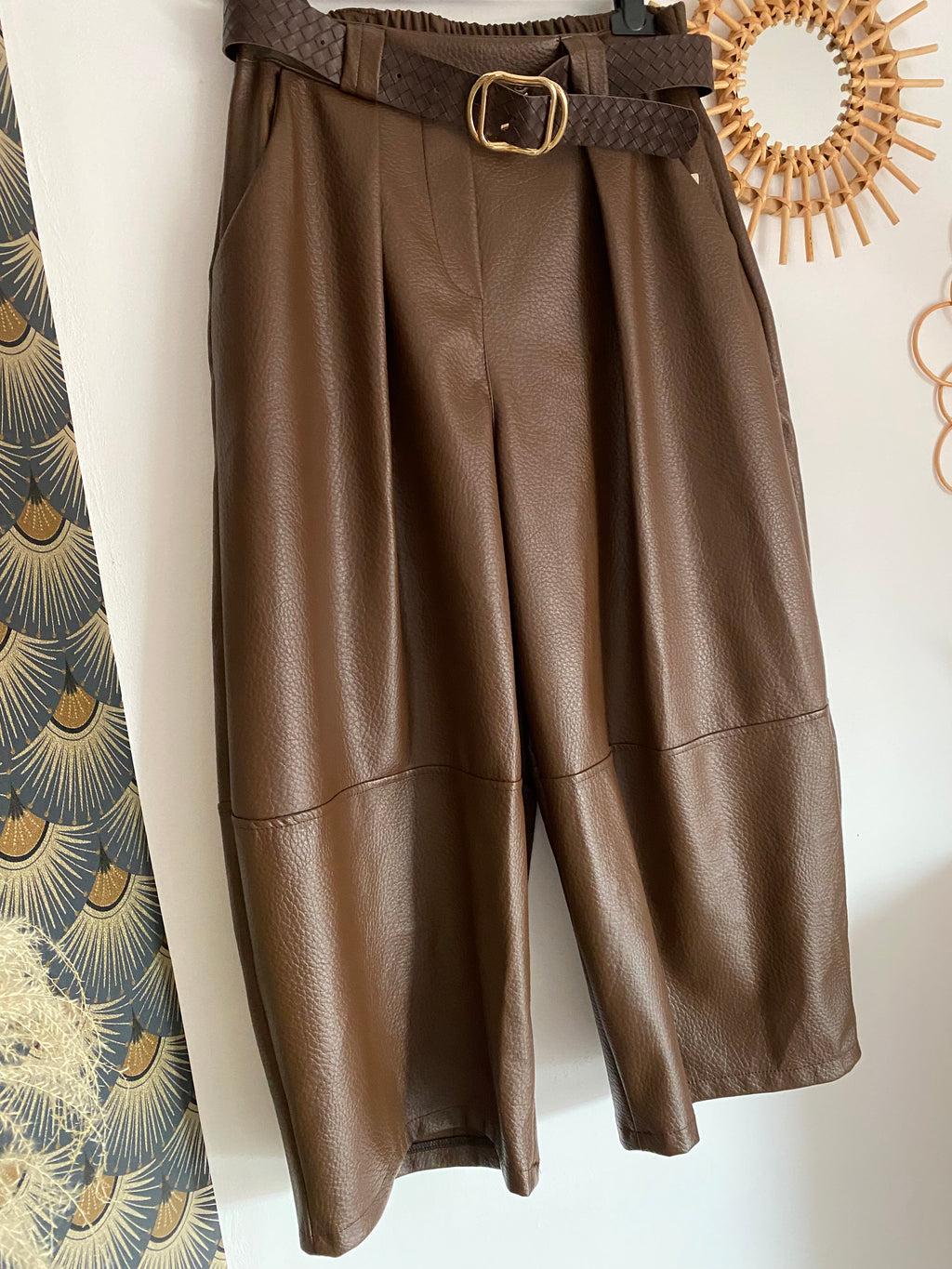 PANTALON SIMILI CUIR SEPT HUITIEME   CHOCO   TU 38/44