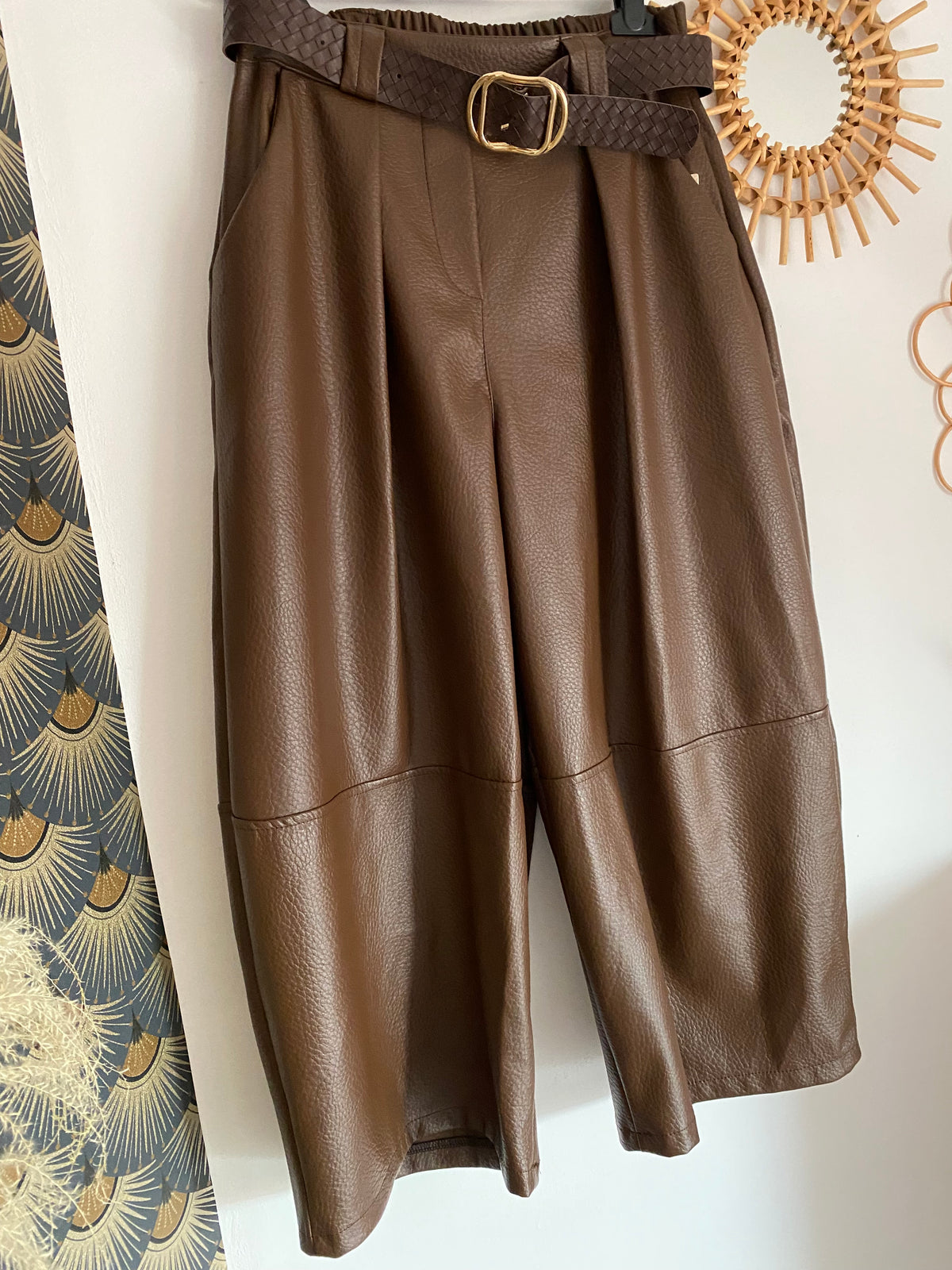 PANTALON SIMILI CUIR SEPT HUITIEME   CHOCO   TU 38/44